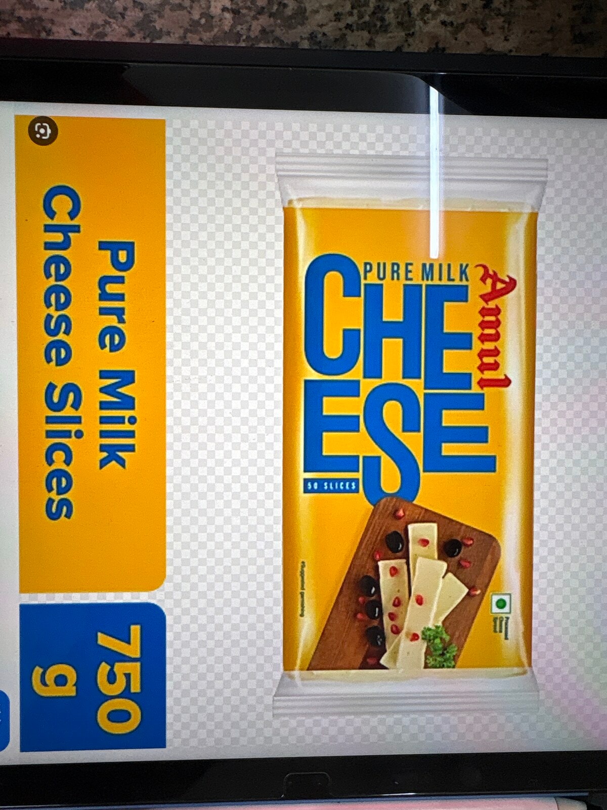 Amul cheese slice 750 gm